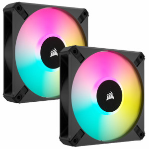 Ventilatoare CORSAIR iCUE AF140 RGB ELITE 140mm PWM, Fan Size 140mm x 25mm, Sound Level 5 - 33.8 dBA, DUAL FAN KIT BLACK