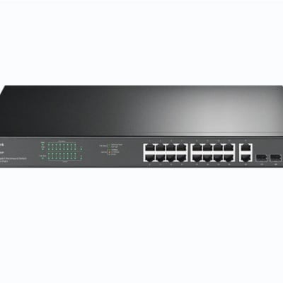 "18-Port Gigabit Rackmount Switch with 16-Port PoE+ PORT: 16× Gigabit PoE+ Ports, 2× Gigabit Non-PoE Ports, 2× Combo Gigabit SFP Slots SPEC: 802.3at/af, 250 W PoE Power, 1U 19-inch Rack-mountable Steel Case FEATURE: Plug and Play"