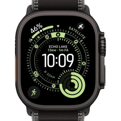 Apple Watch 49mm Black/Charcoal Trail Loop - S/M - Black Titanium Finish
