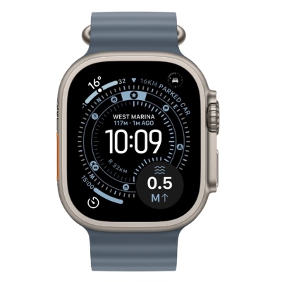 Apple Watch Ultra 3 GPS + Cellular 49mm Natural Titanium Case with Anchor Blue Ocean Band