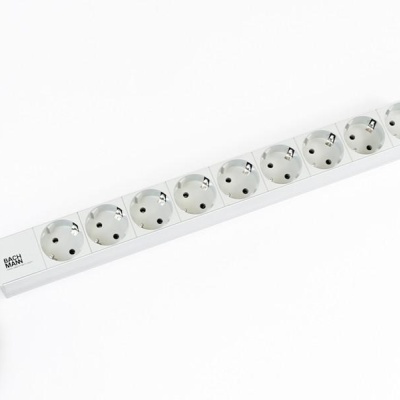 Bachmann IT PDU 9x prize Schuko, in Schuko, impamantare, fara intrerupator, 2 metri, RAL 7035, Aluminiu