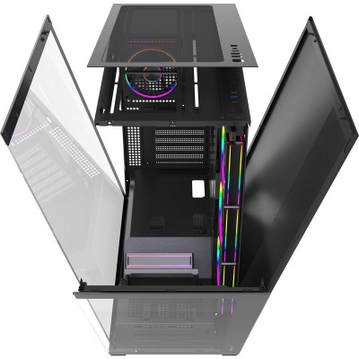 Carcasa ALPHAGEAR Mirage mark 3, RGB, Mid Tower, Black - Img 3