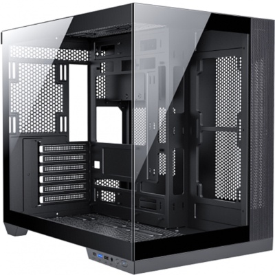 Carcasa gaming Serioux Shadow, fara sursa, tip middle tower, USB2.0x+HD Audio, USB3.0, porturi rezervate pentru ventialtor: MN 2x120mm ventilatoare ARGB (incluse), spate:1x120mm ventilator RGB (inclus), sus 3x120mm/2x140mm, controler 4 porturi, drive - Img 2