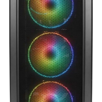 Carcasa GENESIS IRID 503 V2 Mini Tower ARGB NEGRU, Tempered Glass, Sloturi Expansiune 5, Drive Bays: 2x3.5" 3x2.5", Ventilatoare Suportate: 6 (spate: 1x120mm, fata: 3x120mm sau 2x140mm, sus: 2x120mm sau 2x140mm), Ventilatoare Incluse: 4 (4x120mm), Format - Img 2