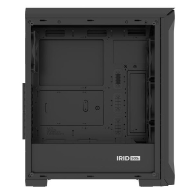 Carcasa GENESIS IRID 505F Mid Tower NEGRU, Tempered Glass, Sloturi Expansiune 8, Drive Bays: 2x3.5" 7x2.5", Ventilatoare Suportate: 6 (spate: 1x120mm, fata: 3x120mm sau 2x140mm, sus: 2x120mm sau 2x140mm), Ventilatoare Incluse: 5 (sus: 1x120mm, fata: - Img 7