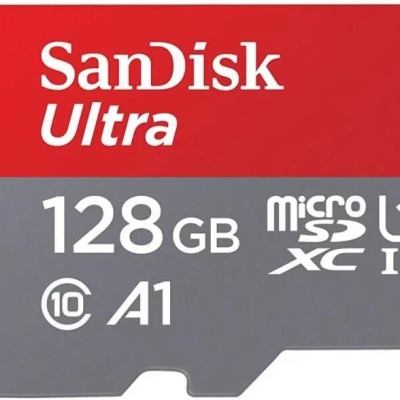 Card de Memorie MicroSDXC SanDisk Ultra, 128GB, Clasa 10, R/W speed: up to 100MB/s/, 90MB/s, include adaptor SD (pentru telefon)
