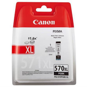 Cartus cerneala Canon PGI-570XL PGBK, pigment black, capacitate 22ml, pentru Canon Pixma MG6850/MG6851, Canon Pixma MG5750/MG5751, Canon Pixma MG7750/MG7751/MG7752.