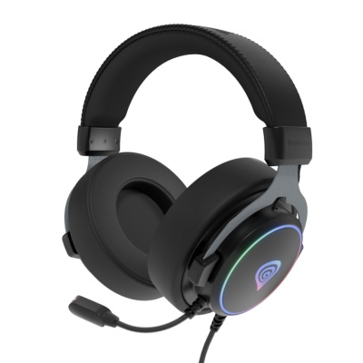 Casti gaming cu fir Genesis Neon 764, sunet 7.1 Surround, microfon, impendanta 32 ohm, frecventa raspuns 20 - 20.000 Hz, lungime cablu 220 cm, iluminare RGB, frecventa raspuns microfon 100 - 10000 Hz, sensibilitate microfon -42dB, impendanta microfon