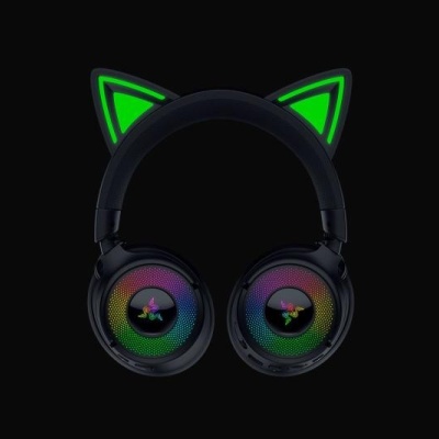 Casti wireless Razer Kraken Kitty V3 Pro, THX Spatial Audio, iluminare RGB, frecventa raspuns 20 Hz - 28 kHz, microfon detasabil unidirectional, negru