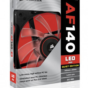 Cooler carcasa Corsair AF140 LED Red Quiet Edition High Airflow, 140x25mm, 3pin