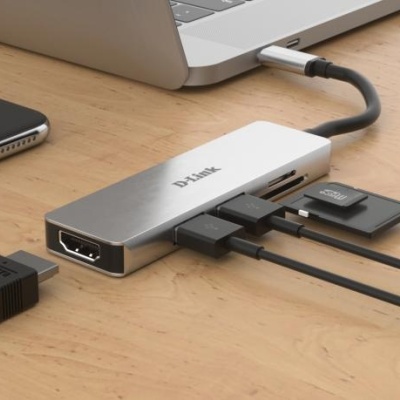 D-Link DUB-M530 5-in-1 USB-C Hub with HDMI and SD/microSD card reader, DUB-M530,1* USB-C connector with USB cable 11.5 cm, 1* HDMI Port, 2* USB Type-APort (USB 3.0), 1* SD card slot, 1* microSD card slot, Weight: 42g. - Img 6