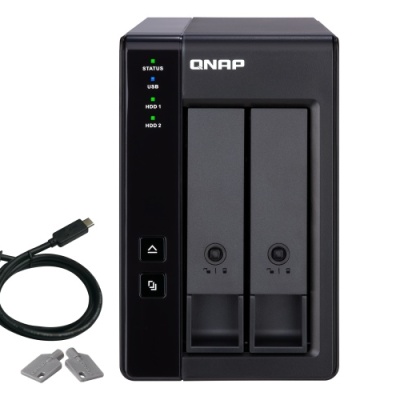 Extensie USB QNAP TR-002 2-Bay, 2.5/3.5 SATA 6Gbps HDD (neincluse), 1xUSB3.11 (type-c), tower, PSU adaptor 36W, garantie 2 ani