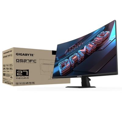 Gigabyte Monitor Gaming 27" VA 1500R GS27FC, Non-glare, Rezolutie: 1920 x 1080(FHD), Luminozitate: 250 cd/m2, Contrast: 3000:1, Unghi vizualizare: 178°(H)/178°(V), Culori: 16.7M, Timp raspuns: 1ms, Refresh rate: 180Hz, HDR Ready, Flicker-free, Interfata: - Img 2