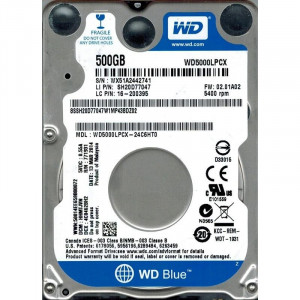 HDD Laptop Western Digital Blue, 500GB, 5400RPM, SATA III