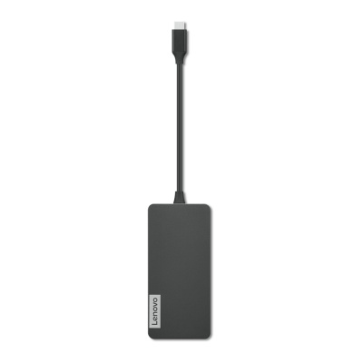 Hub Lenovo USB-C 7 în 1; conectivitate: Port USB-C; Porturi de extindere: 2 x USB 3.0; 1 x USB 2.0; 1 x HDMI 1.4; 1 x Cititor de car duri TF; 1 x Cititor de carduri SD; 1 x Port de incarcare USB-C, by pass pentru încarcarea notebook-ului; dimensiune:
