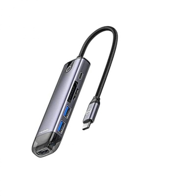 Hub USB MCDODO Multihub 5 in 1 USB-C, 5 porturi, HDMI, Gri - Img 2