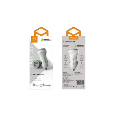 Incarcator auto MCDODO CC-3840, 5.4A, 2 porturi, Alb - Img 2