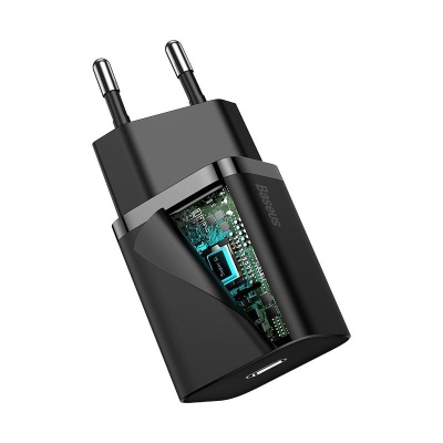 INCARCATOR retea Baseus Super Si, Quick Charge 20W, 1 x USB Type-C 5V/3A max, include cablu USB Type-C la Lightning Iphone 1m, negru - Img 11