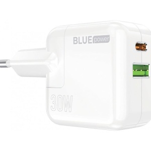 Incarcator retea BLUE Power BC111A 30W/3A 1xUSB-A & 1xUSB-C White