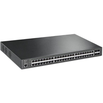 "JetStream™ 48-Port Gigabit and 4-Port 10GE SFP+ L2+ Managed Switch with 48-Port PoE+ PORT: 48× Gigabit PoE+ Ports, 4× 10G SFP+ Slots, RJ45/Micro-USB Console Port SPEC: 802.3at/af, 500 W PoE Power, 1U 19-inch Rack-mountable Steel Case FEATURE: - Img 2