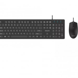 Kit tastatura si mouse Philips SPT6264, Wired, negru