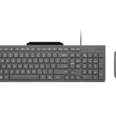 Kit wired tastatura si mouse Lenovo 310 USB-A Wired Combo, taste numerice, gri