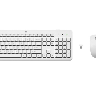 Kit wireless Mouse + Tastatura HP 230, fara fir, USB dongle, INTL layout, Alb