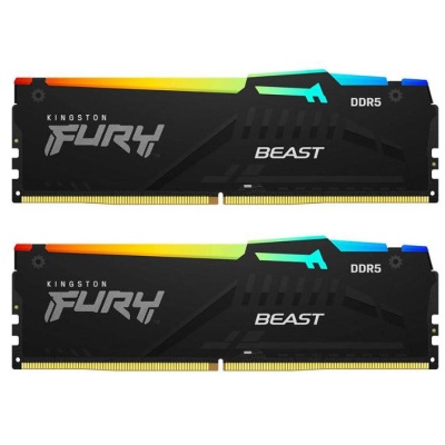 Memorie RAM Kingston, DIMM, DDR5, 64GB, 6000MHz, CL40, 1.35V, FURY Beast, Kit of 2, RGB - Img 2