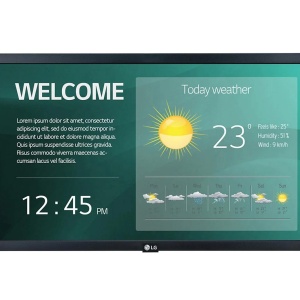 Monitor Signage LG, 22", 250nit, 18/7, FHD, panel IPS, E-LED, 12ms, contrast static 1000:1, webOS, SuperSign Premium/C. rama 16.3mm even, dimensiuni 510.3x302.1x53.8mm, VESA 100x100, greutate 3.6kg, consum max 35W. Garantie 3 ani