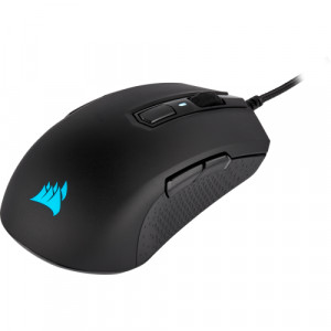 Mouse cu fir Corsair M55 RGB PRO Ambidextrous Multi-Grip, 12400 DPI, Optical, 2 zone RGB, negru