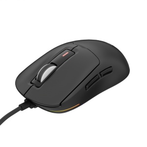Mouse gaming cu fir Genesis Krypton 660, interfata USB, 12000 DPI, 6 butoane, iluminare RGB, negru
