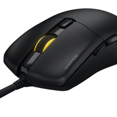 Mouse gaming cu fir Hator Pulsar 3, conectivitate USB, polling rate pana la 1000Hz, senzor Optical PixArt PMW 3311, rezolutie maxima 12000 DPI, switch HATOR® Optical 100M, iluminare RGB 16.8M culori, side switch Kailh 3M, negru - Img 3