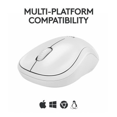 Mouse Logitech MK240 Silent Wireless, optic, interfata Bluetooth, rezolutie 1000 DPI, alb - Img 2