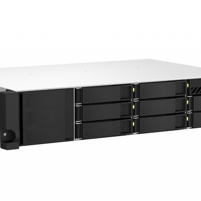 NAS QNAP 873AEU 8-Bay, CPU AMD Ryzen V1000 series V1500B 4C/8T 2.2 GHz, RAM 4GB (1x4GB) DDR4 SODIMM (max. 64GB total, optional ECC RAM support), HDD: 8 x 2.5"/3.5" SATA 6Gbps, 2x M.2 2280 PCIe Gen3 x1 (neincluse), LAN: 2 x 2.5GbE, optional 10GbE