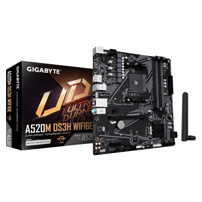 Placa de baza Gigabyte A520M DS3H WIFI6E, Socket AM4, DDR4, Micro-ATX