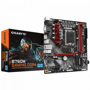 Placa de baza GIGABYTE B760M Gaming LGA1700, 2x DDR4, 1x D-Sub, 1x HDMI, 1x DisplayPort, 1x PCIe x16, 1x PCIe x1, 2x M.2, 4x SATA 6Gbps, 2.5 Gbps/1 Gbps/100 Mbps LAN, mATX