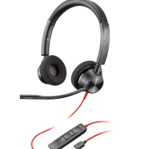 Poly Blackwire 3220 Stereo USB-C Headset +USB-C/A Adapter