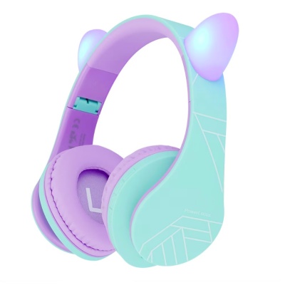 PowerLocus Casti pentru copii wireless KidsCats Purple/Teal
