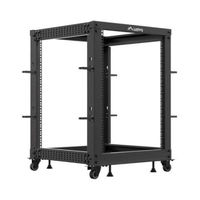Rack deschis 19" 15U, 600x600–1100 reglabil, negru