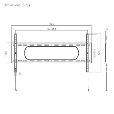 Suport TV de perete Serioux TV73-48F, compatibilitate dimensiune ecran: 43"-90", compatibilitate VESA:50x50, 75x75, 100x100, 100x150, 150x100, 100x200, 200x100, 150x150, 200x200, 200x300, 300x200, 200x400, 400x200, 300x300, 300x400, 400x300, 600x200, - Img 6