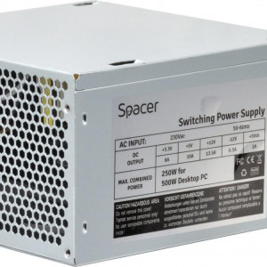 Sursa Spacer ATX 500, 250W for 500 Desktop PC, fan 120mm, Switch ON/OFF „SPS-ATX-500-V12”
