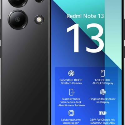 Telefon XIAOMI Note 13, Hybrid SIM, 8 GB RAM, 256 GB, 4G, Negru