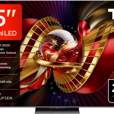 Televizor TCL SQD-MiniLed 65C8L, 164 cm, Smart Google TV, 4K Ultra HD, 144Hz, Bang & Olufsen, Clasa D (Model 2026)