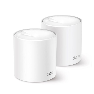 TP-Link AX3000 whole home mesh Wi-Fi 6 System, Deco X50(2-pack); Standarde Wireless: IEEE 802.11ax/ac/n/a 5 GHz, IEEE 802.11ax/n/b/g 2.4 GHz, 3 LAN/WAN Gigabit Ethernet Ports, 1 GHz Dual-Core CPU, 2 x internal antennas per Deco unit, 2402 Mbps (5 GHz),