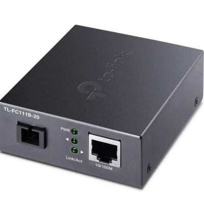 "10/100 Mbps RJ45 to 100 Mbps Single-mode SC WDM Bi-Directional Fiber Converter PORT: 1× 100Mbps SC Port, 1× 10/100M RJ45 Port (Auto MDI/MDIX) SPEC: Full-duplex, Tx:1310 nm, Rx:1550 nm, Up to 20 km, Chassis TL-FC1420 Rack-mountable"