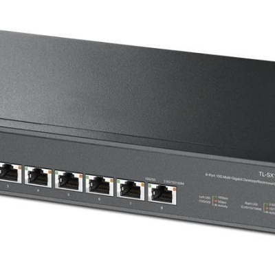 "8-Port 10G Multi-Gigabit Switch PORT: 8× 10G RJ45 Ports SPEC: 1U 13-inch Rack-mountable Steel Case FEATURE: Plug and Play"