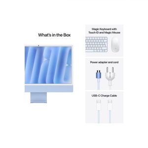 Apple iMAC 24" Retina 4.5k/ Apple M4 (CPU 10-core, GPU 10-core, Neural Engine 16-core)/24GB/512GB - Blue - INT KB (2024)