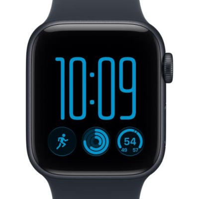 Apple Watch SE 3 GPS 40mm Midnight Aluminium Case with Navy Blue Sport Band - S/M
