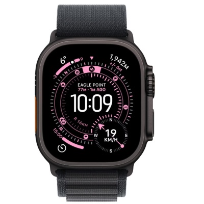 Apple Watch Ultra 3 GPS + Cellular 49mm Black Titanium Case with Black Alpine Loop - Small