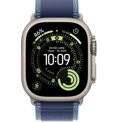 Apple Watch Ultra 3 GPS + Cellular 49mm Natural Titanium Case with Blue/Bright Blue Trail Loop - M/L